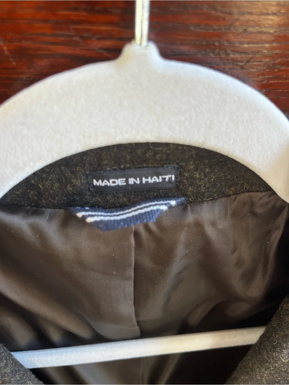 Men’s Nautica wool sports coat, dark malted charcoal brown